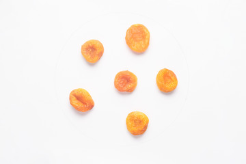 Candied apricots isolated on white backgroud.