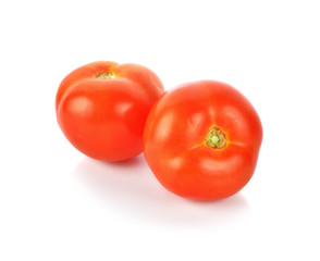 tomatoes on white background.