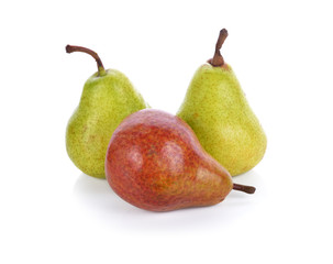 ripe pears isolated on white background (pear, isolated, williams)
