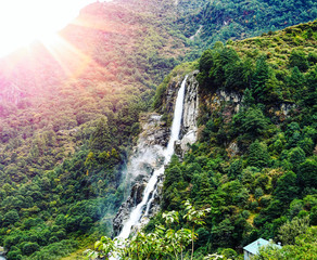 jang waterfall in tawang India - obrazy, fototapety, plakaty