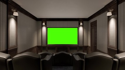 3D rendering of home theater interior