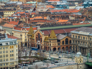 Fototapeta premium The Great Market Hall or Central Market Hall is the largest and oldest indoor market in Budapest, Hungary. It is located at the end of the famous pedestrian shopping street