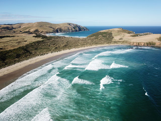 Aerial view Surat Bay & Beach, Catlins, Southland, New Zealand