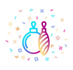 Christmas tree decoration surrounded by festive decor. Vector icon