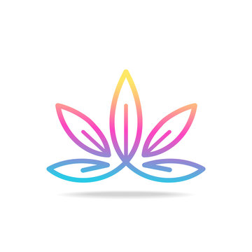 Rainbow plant logo/sign design. Vector image.