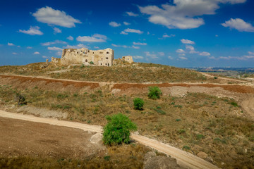 Fototapeta na wymiar Migdal Tzedek Crusade fortress ruin in Israel near Petach Tiqwa