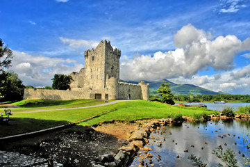 Ross Castle  -  a 15th-century tower house  on the edge of Lough Leane, in Killarney 
