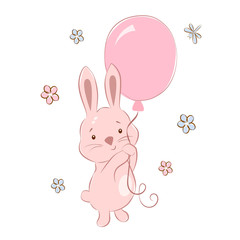 rabbit with a balloon
