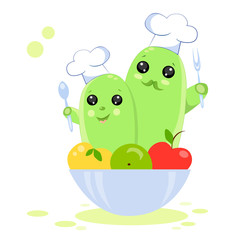 Cook cacti in funny kawaii style