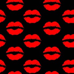 Valentines seamless pattern vector illustration, Lips, beauty