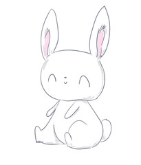 cute rabbit vector illustration. Children's print and poster.