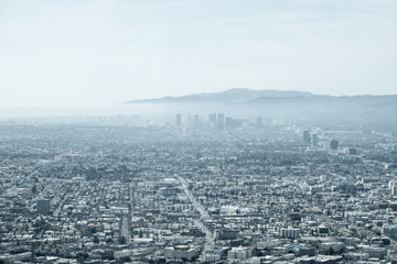 Aerial view of Los Angeles city, California, USA