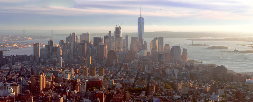 Lower Manhattan in the evening glow