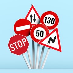 PANNEAUX DU CODE DE LA ROUTE © Fox_Dsign