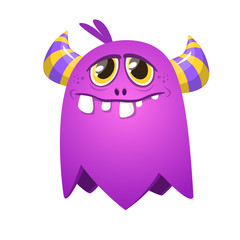 Funny cartoon monster. Vector Halloween illustration