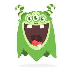 Funny cartoon monster. Vector Halloween illustration