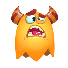 Funny cartoon monster. Vector Halloween illustration