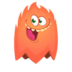 Funny cartoon monster. Vector Halloween illustration