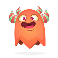 Funny cartoon monster. Vector Halloween illustration