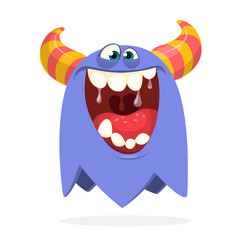 Funny cartoon monster. Vector Halloween illustration