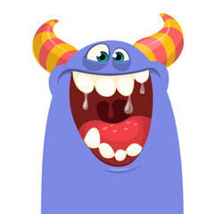 Funny cartoon monster. Vector Halloween illustration