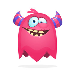 Funny cartoon monster. Vector Halloween illustration