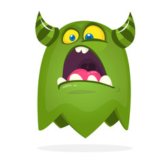 Funny cartoon monster. Vector Halloween illustration