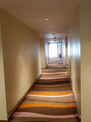 Empty hotel korridor with doors