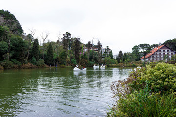 Fototapeta premium Gramado city, Rio Grande do Sul, Brazil. Black lake (lago negro)