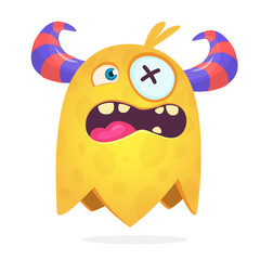 Funny cartoon monster. Vector Halloween illustration