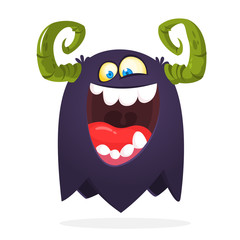 Funny cartoon monster. Vector Halloween illustration