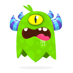 Funny cartoon monster. Vector Halloween illustration