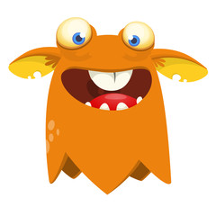 Funny cartoon monster. Vector Halloween illustration
