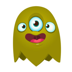 Obraz premium Funny cartoon monster. Vector Halloween illustration