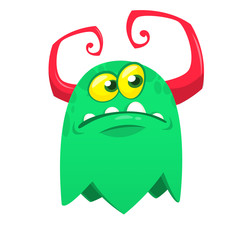 Funny cartoon monster. Vector Halloween illustration