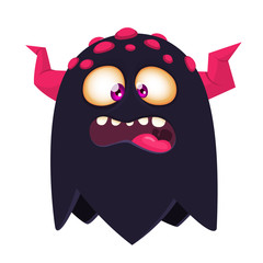Funny cartoon monster. Vector Halloween illustration