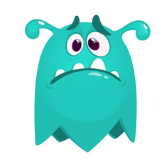 Funny cartoon monster. Vector Halloween illustration