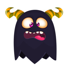 Funny cartoon monster. Vector Halloween illustration