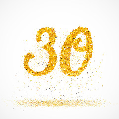 30 made with little glitter gold circles