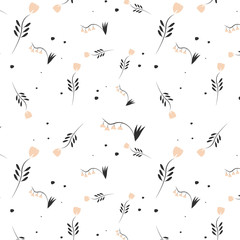 Seamless pattern Beautiful decorative flowers. Vector graphics.