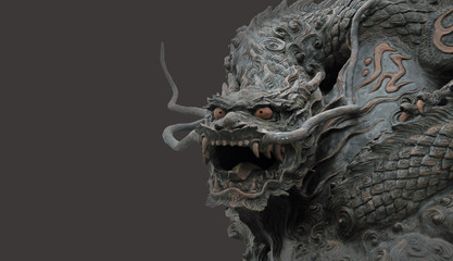Sculpture of a scary dragon.