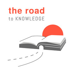 The road to knowledge poster design. Vector illustration.