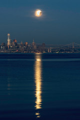 Lunar eclipse over San Francisco Bay