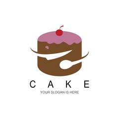 cake bakery logo design ilustration