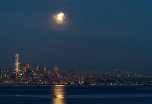 Lunar Eclipse over San Francisco Bay