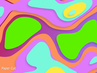 3D abstract background with Colorful paper cut shapes. Vector design layout for business presentations, flyers, posters and invitations. Colorful carving art, environment and ecology element