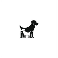 dog logo simple modern playful flat black vector.  Animal icon design inspiration and silhouette