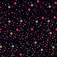 Fototapeta na wymiar Abstract hand drawn polka dot pattern black background.