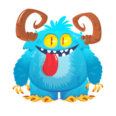 Funny cartoon monster. Vector illustration