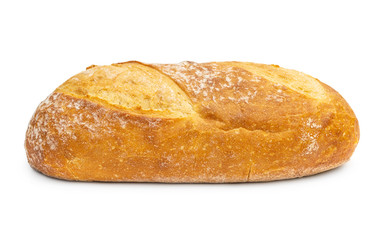 Wheat bread on white background.
